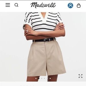 NWT Madewell Harlow Short in Drapey Twill Khaki